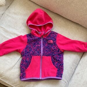 The North Face Kids Pink and Purple Patterned Hoodie